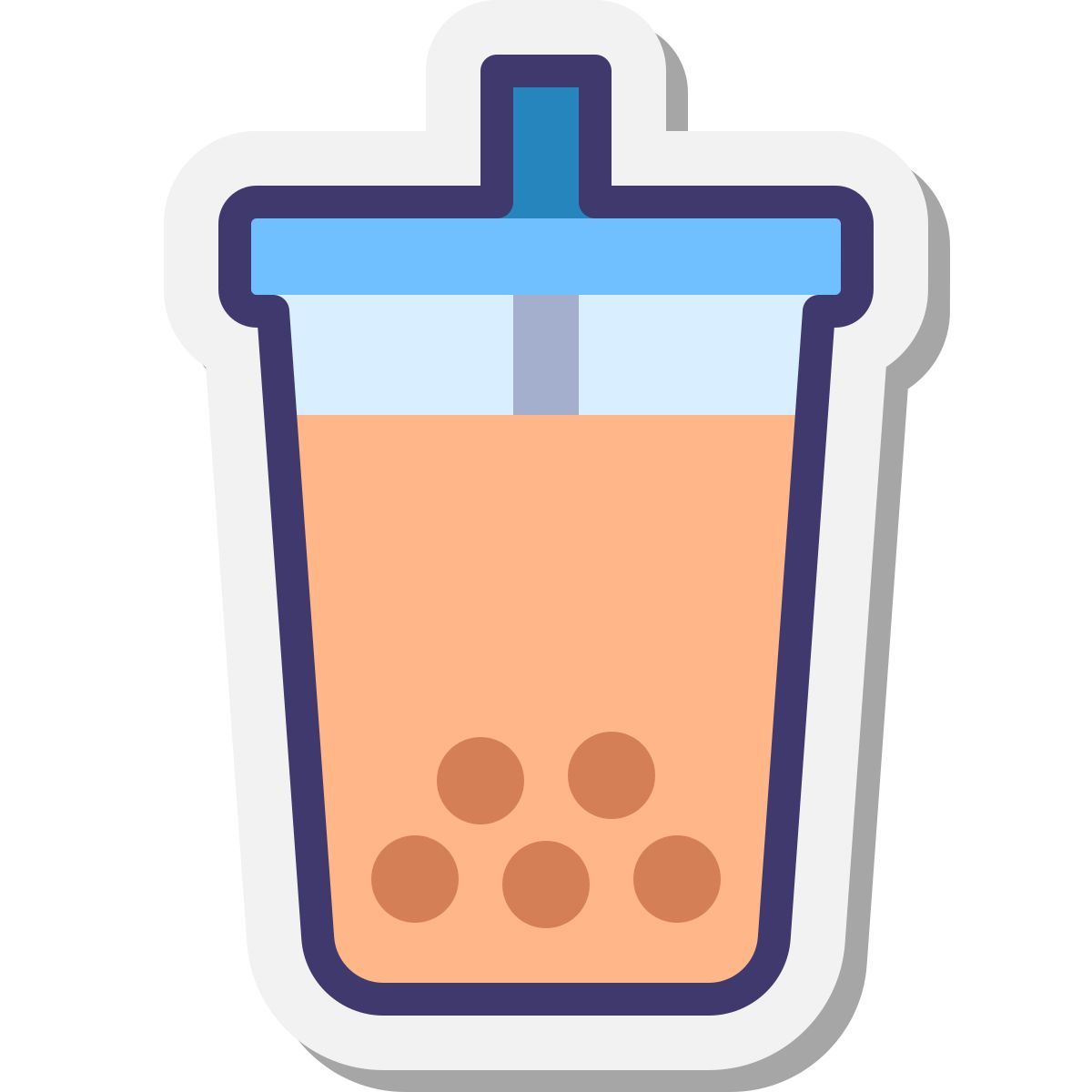 stickers style bubble tea  icon