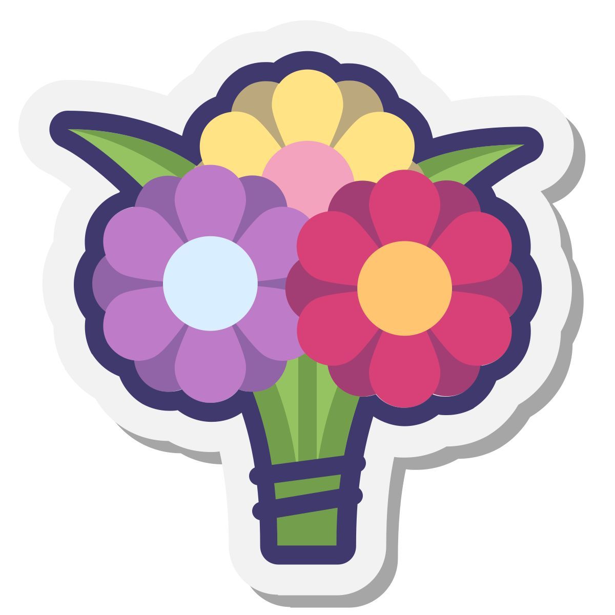 stickers style ramo de flores icon