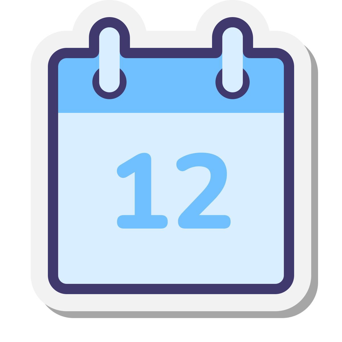 stickers style calendario 12 icon