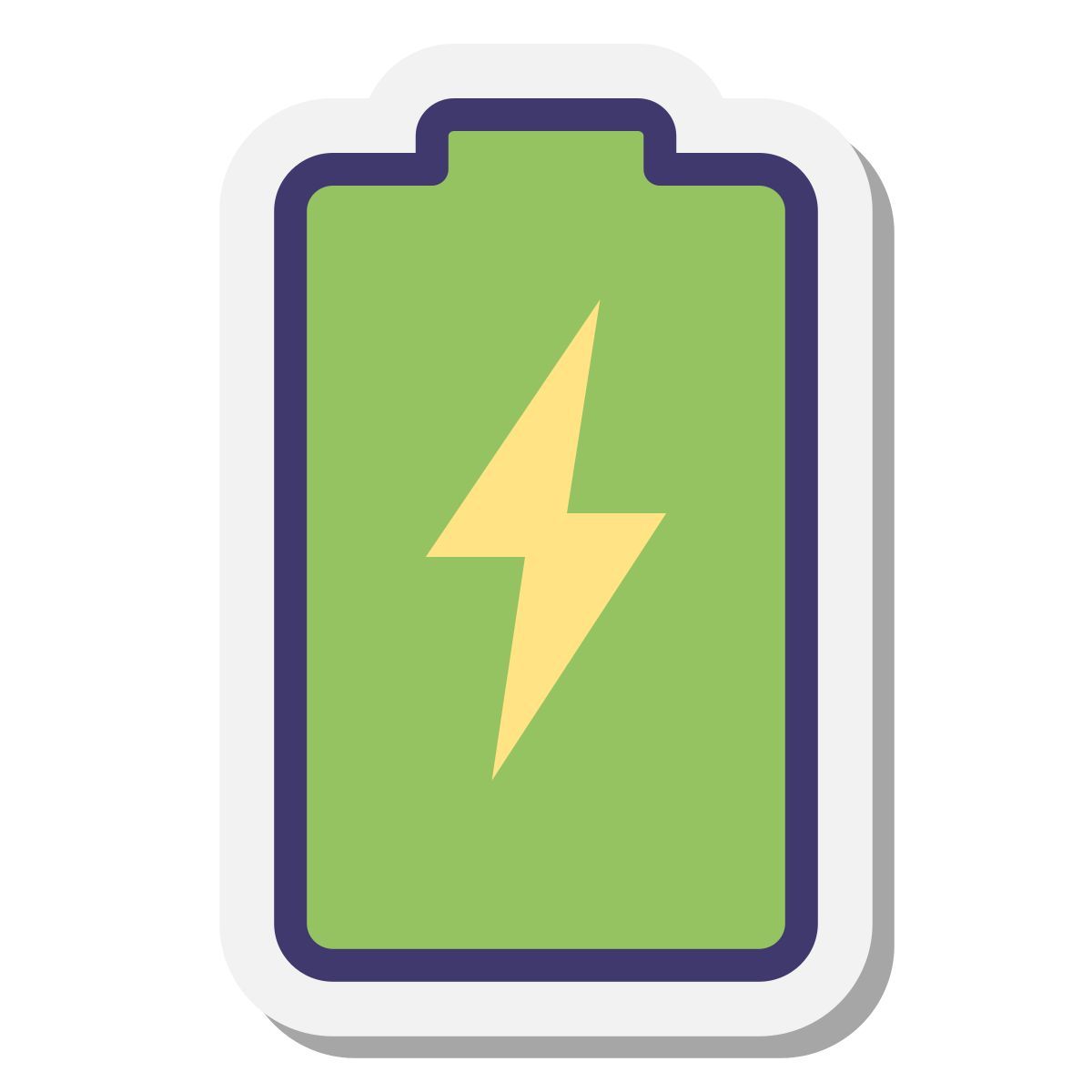 stickers style batteria in carica icon