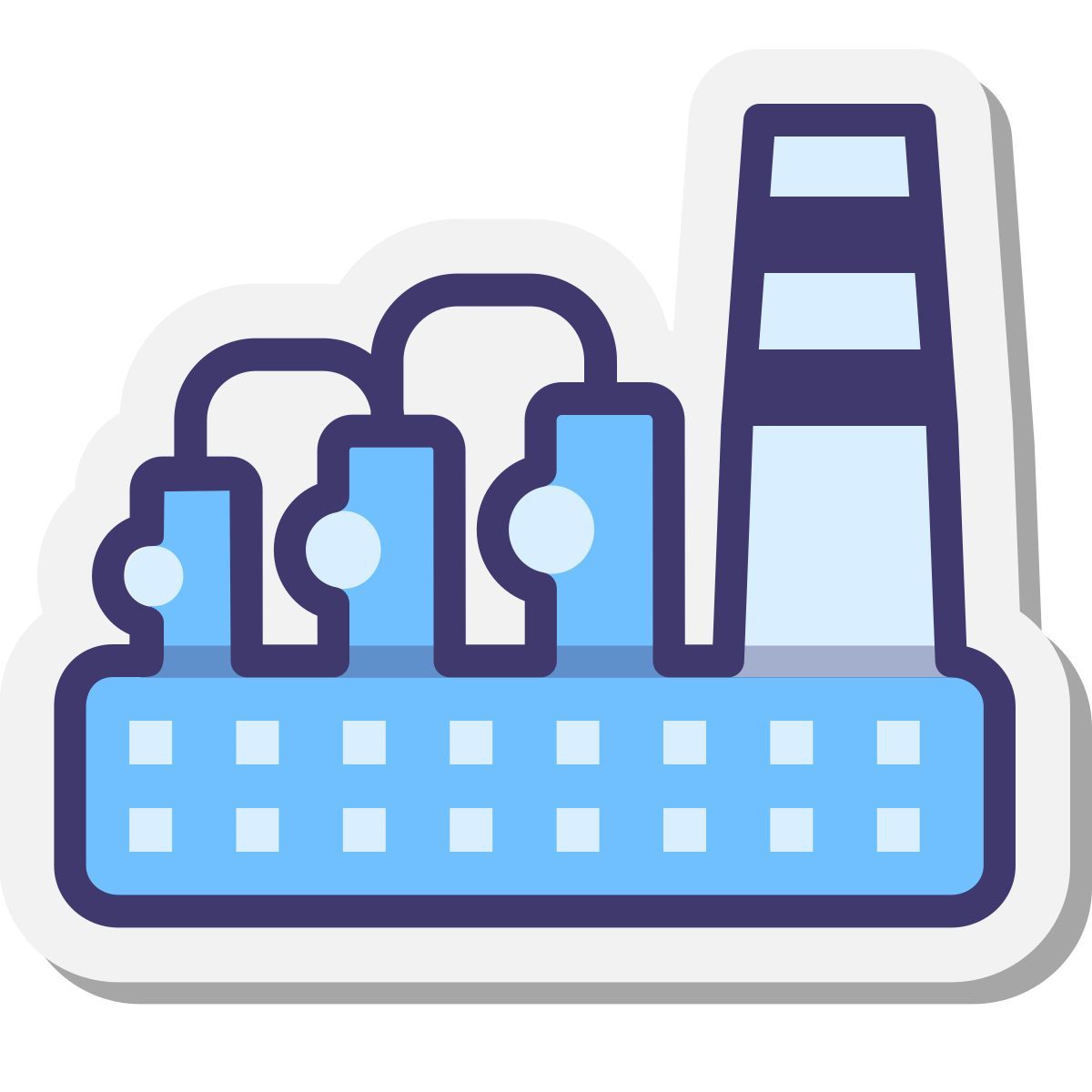 stickers style chemical plant 3 icon