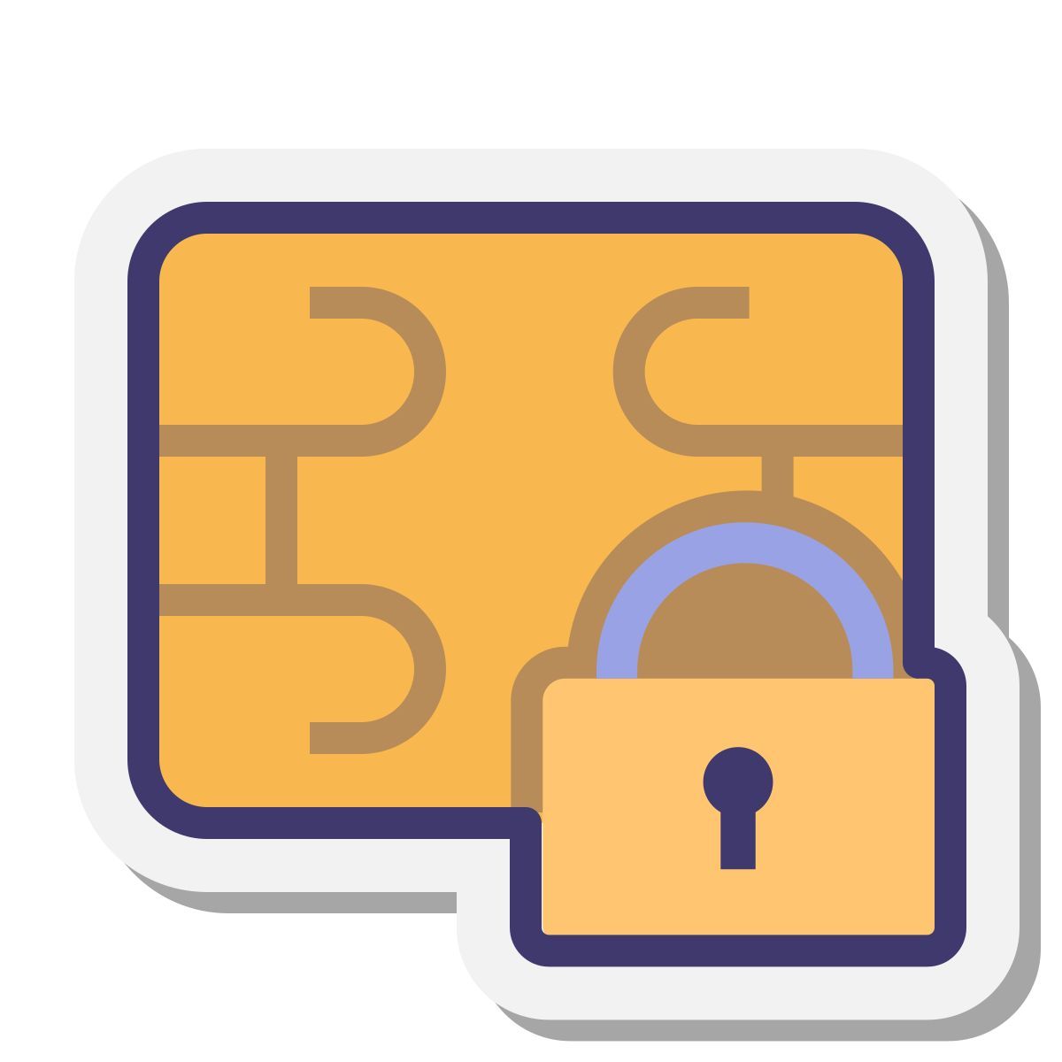 Tarjeta chip bloqueada icon