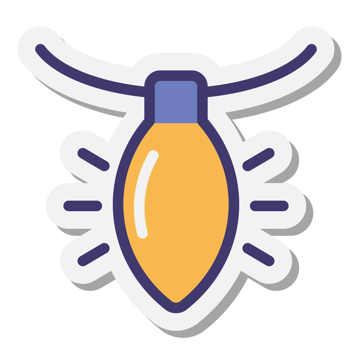 stickers style christmas bulb icon