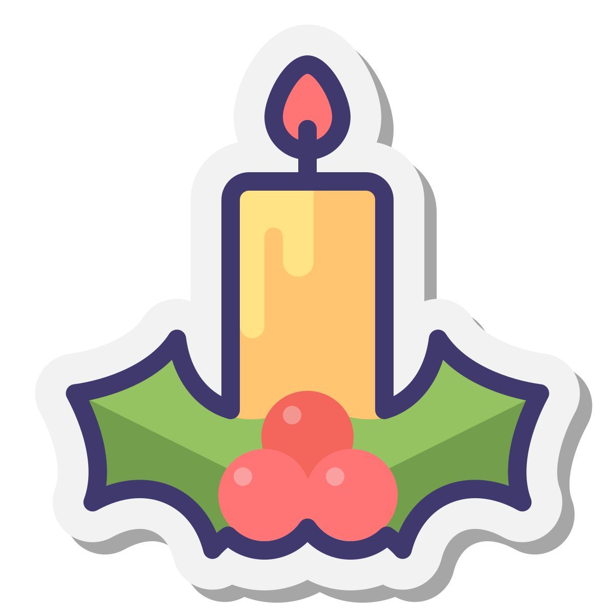 stickers style candela di natale icon