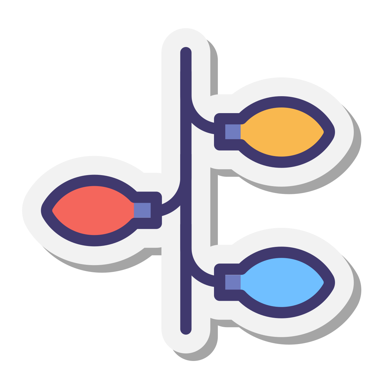 stickers style christmas decoration light icon