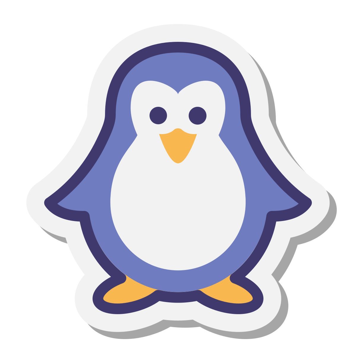 stickers style pingüino de navidad icon