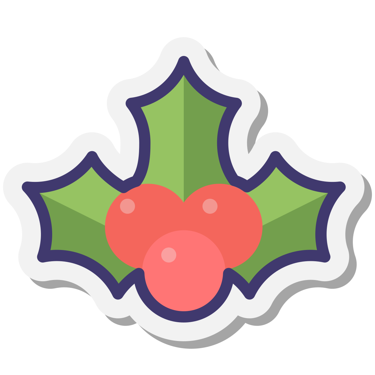 stickers style christmas plants icon