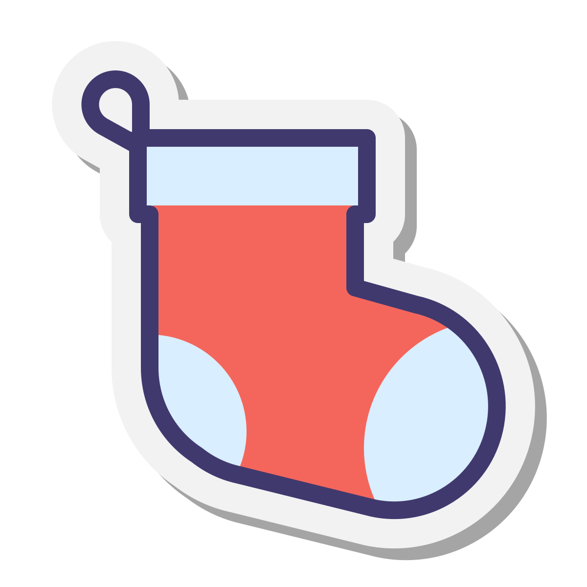 stickers style christmas stocking icon