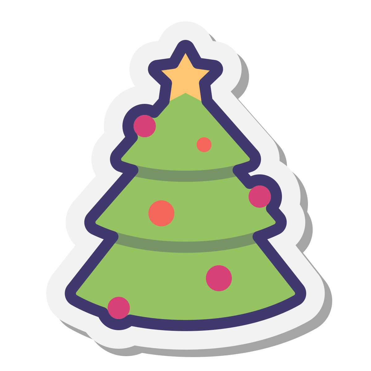 stickers style christmas tree icon