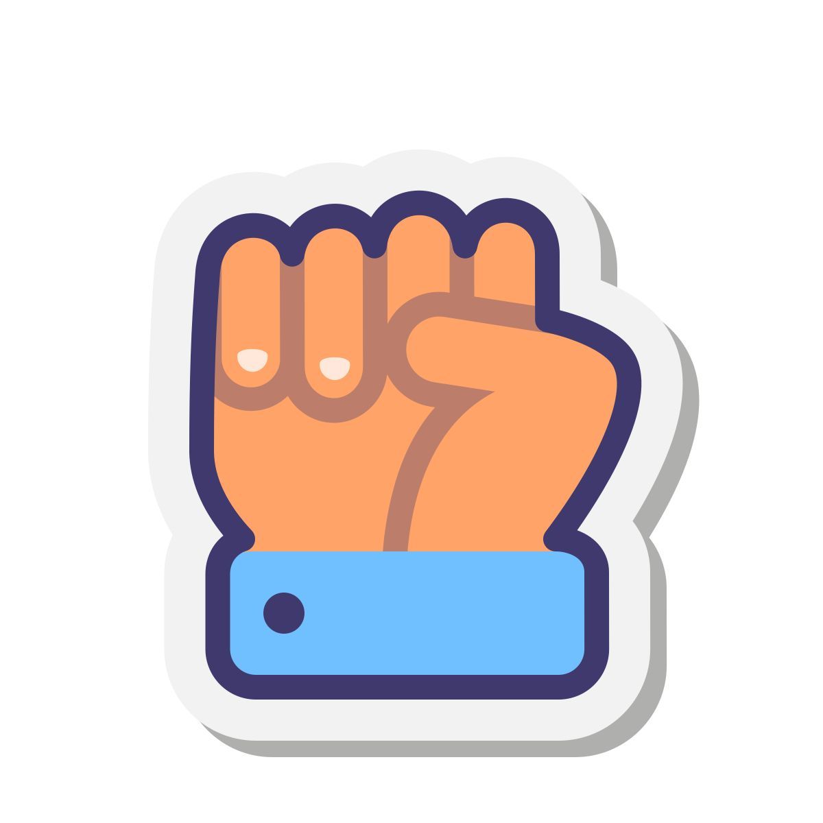 stickers style pugno chiuso pelle tipo 1 icon