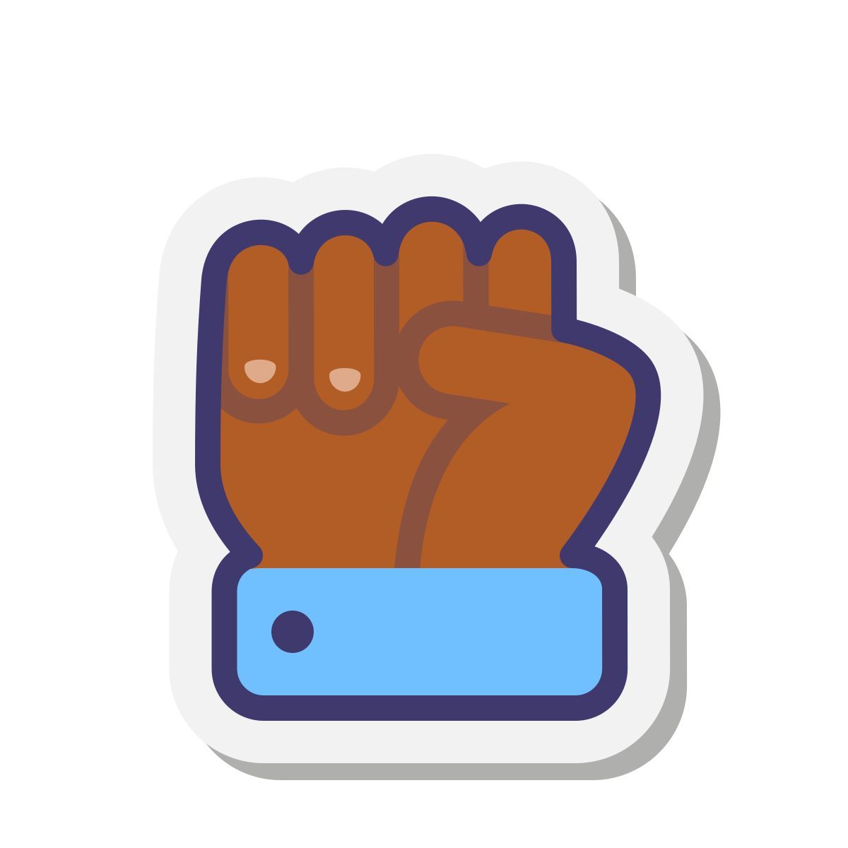 stickers style tipo pelle pugno chiuso 3 icon