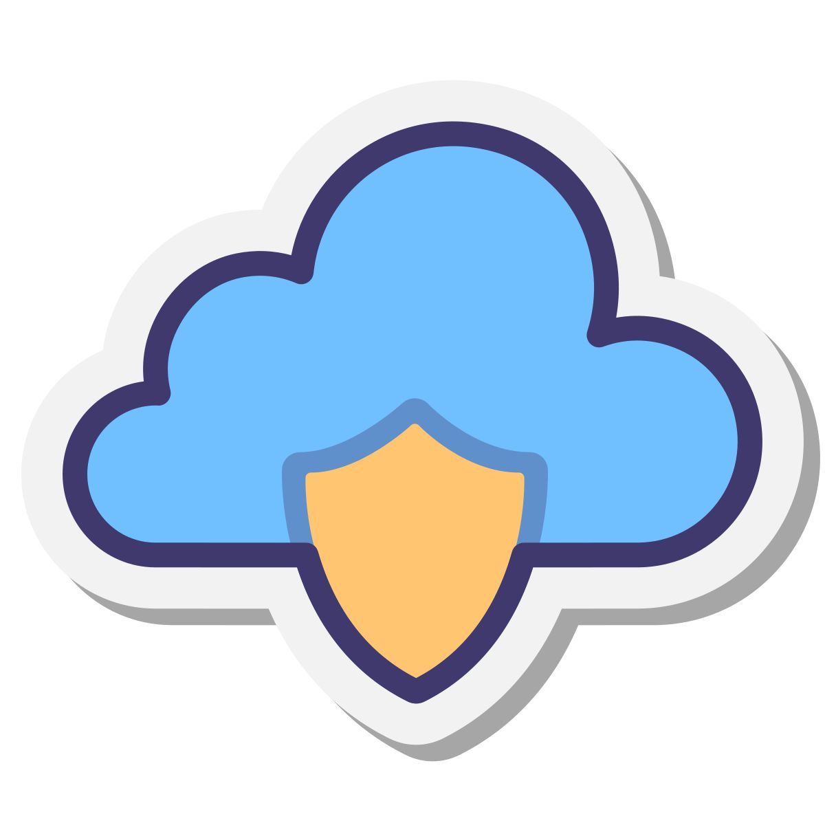 stickers style cloud firewall icon
