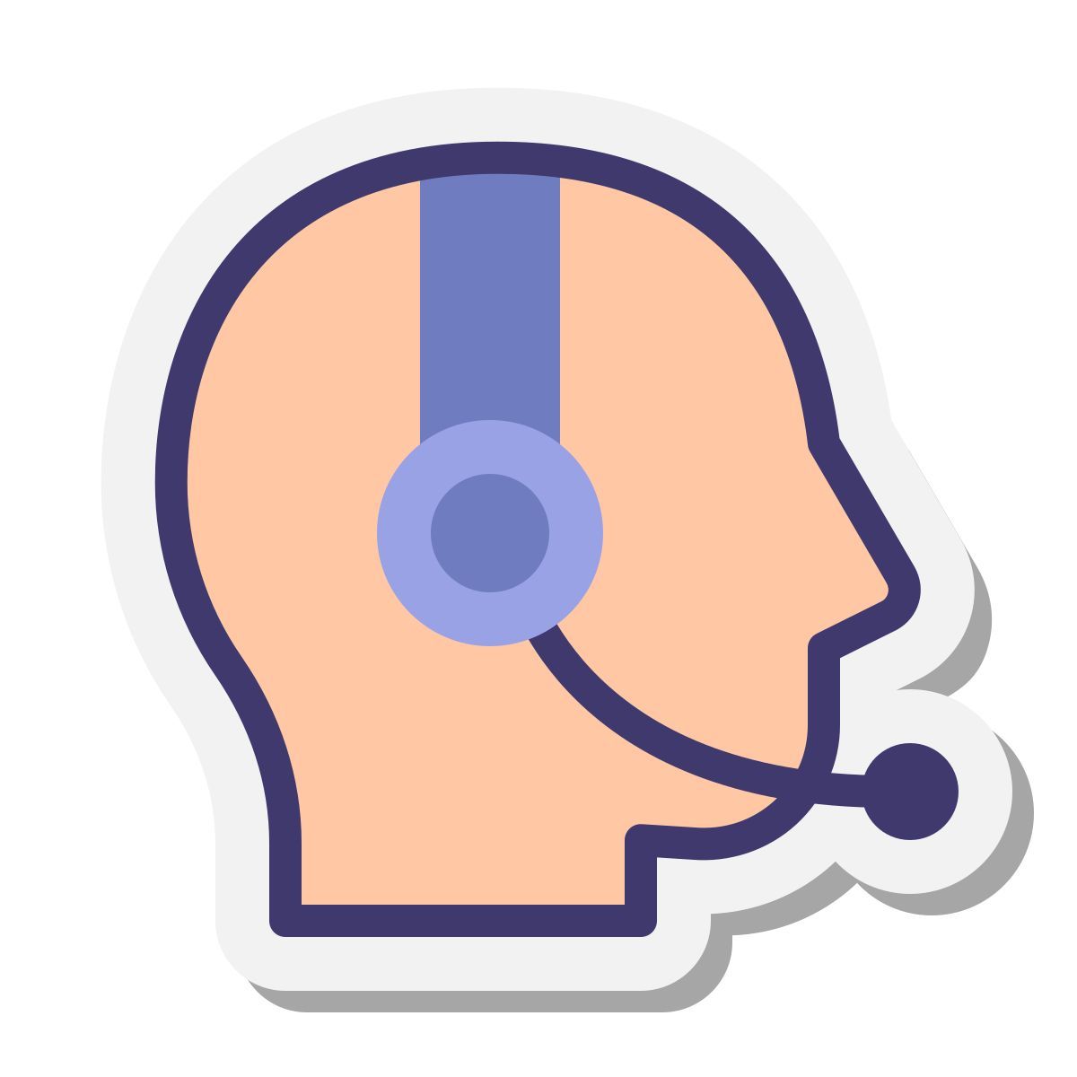 stickers style service client icon