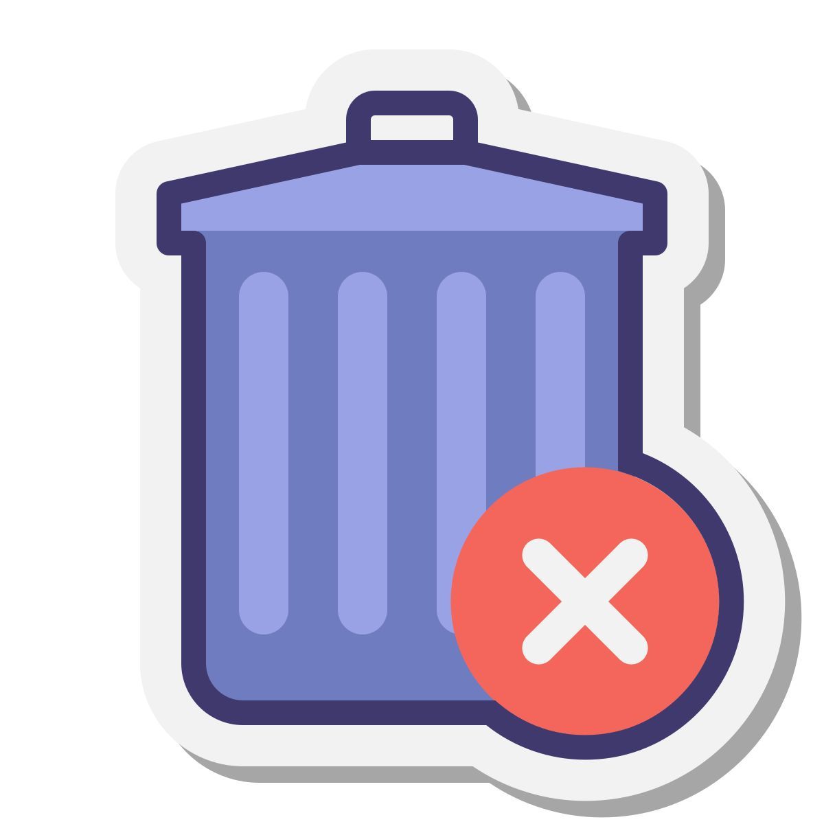 stickers style 휴지통 삭제 icon