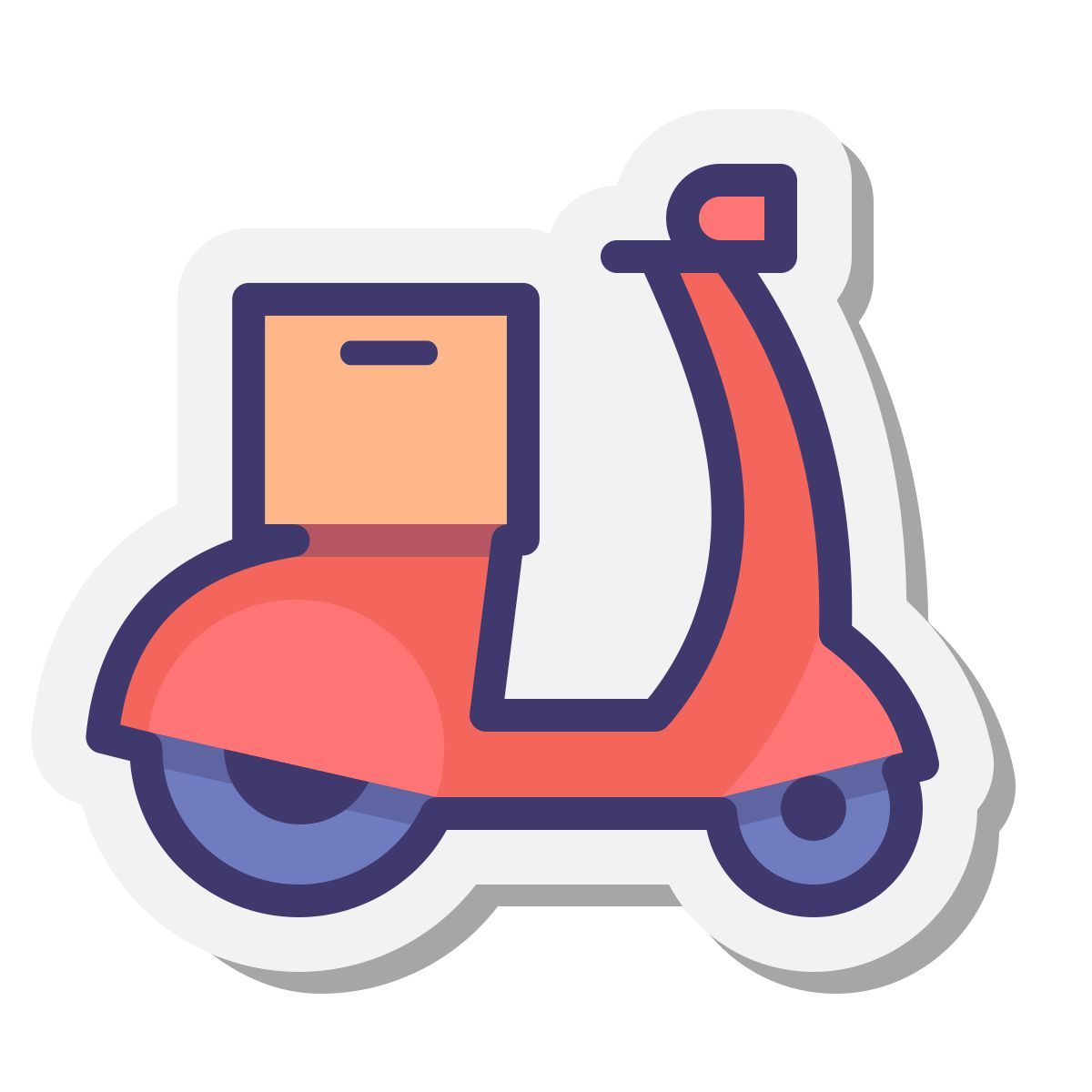 stickers style delivery scooter icon