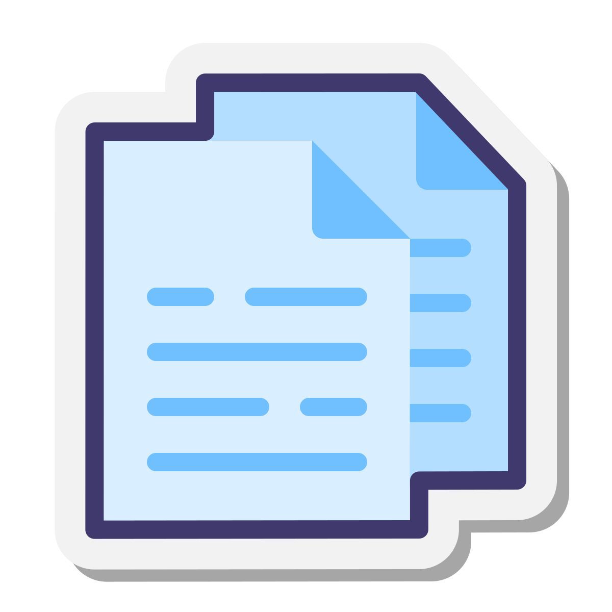 stickers style documenti icon