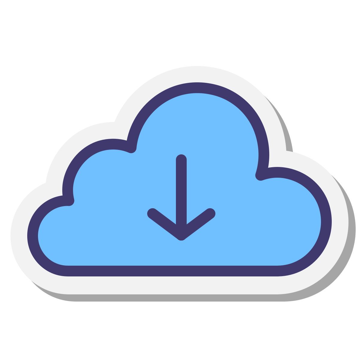 stickers style télécharger depuis le cloud icon