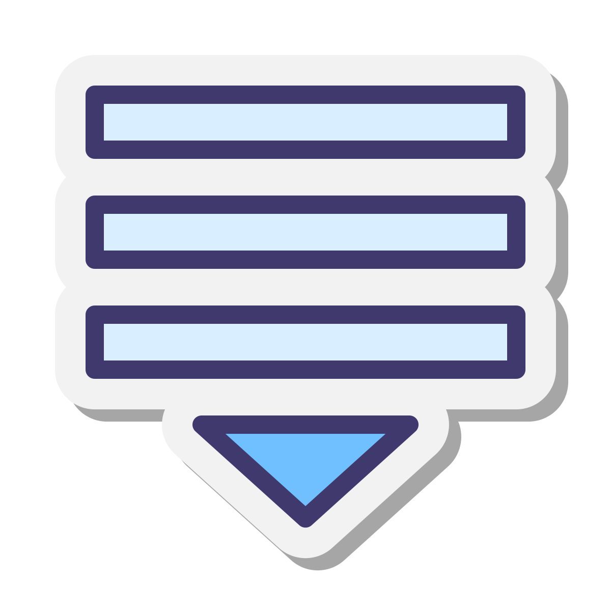 stickers style faites glisser la liste vers le bas icon