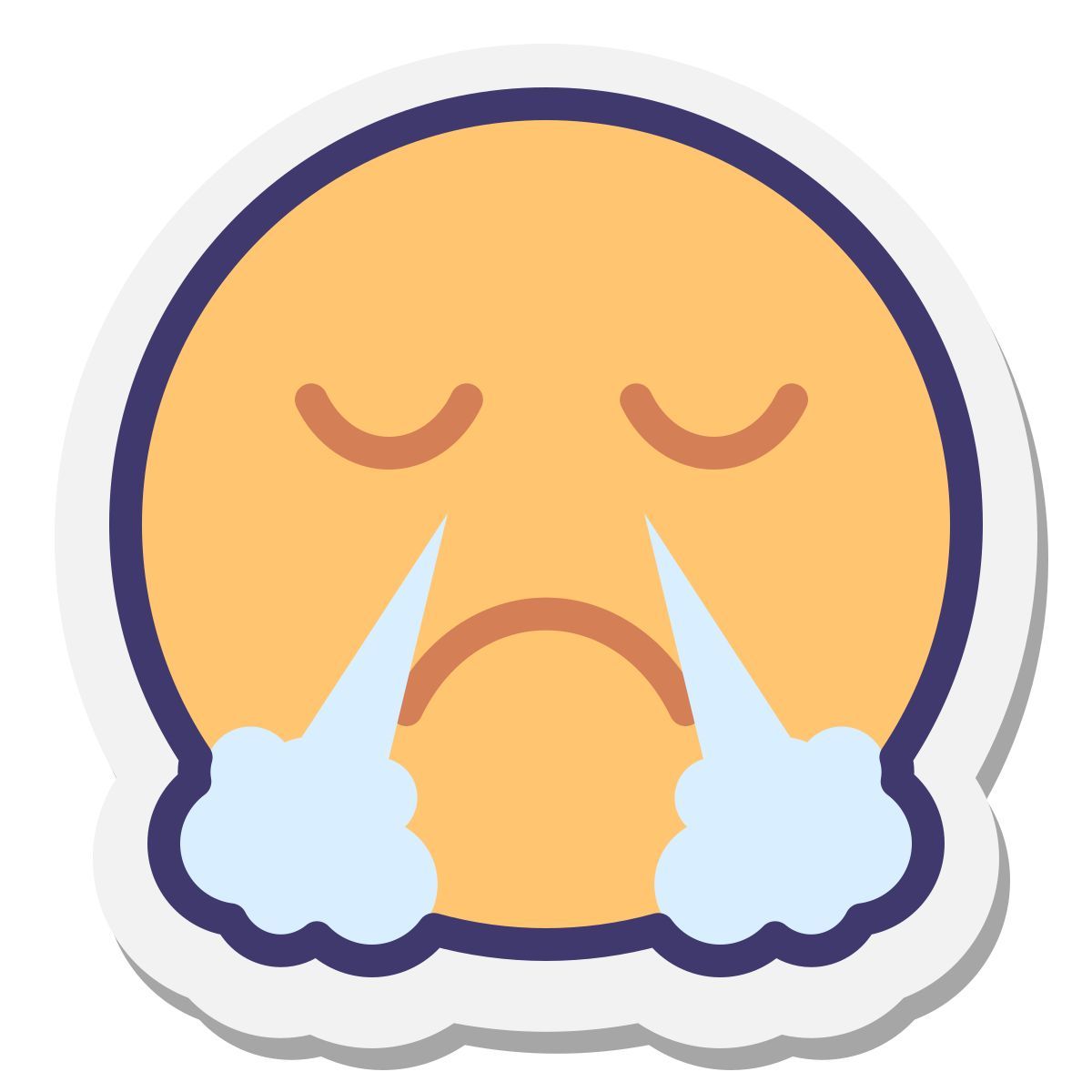 stickers style face with steam from nose icon