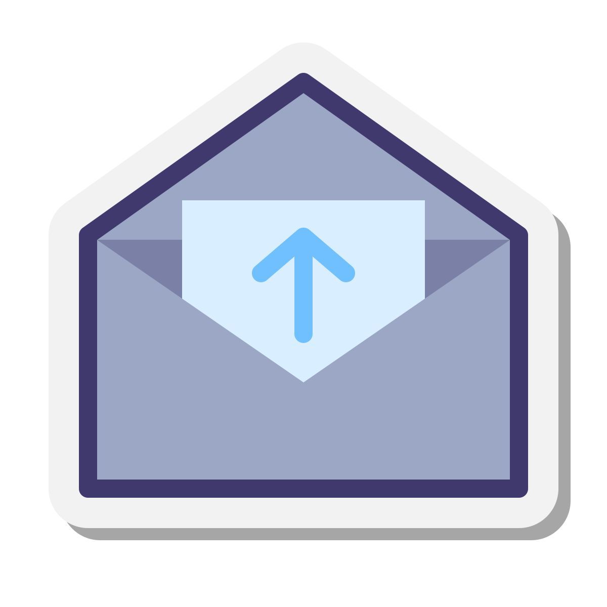 stickers style open email icon