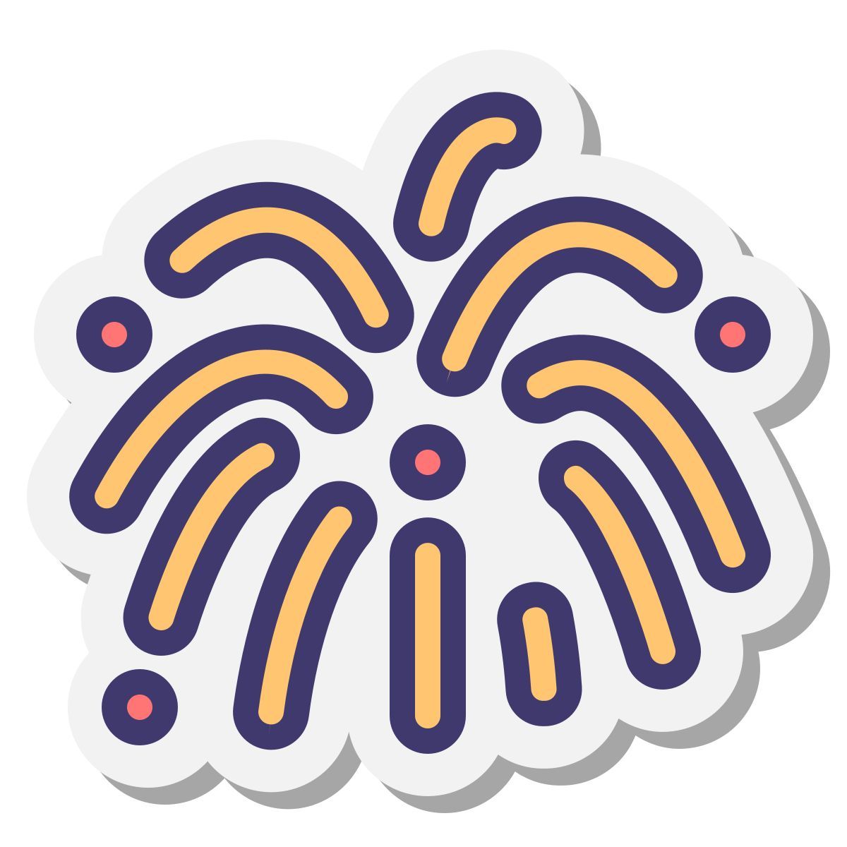 stickers style explosión de fuegos artificiales icon