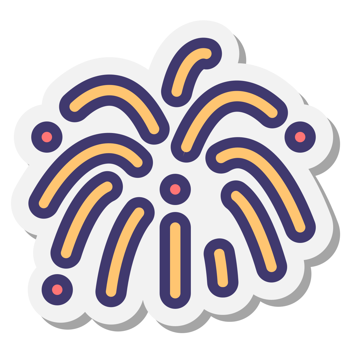 stickers style firework explosion icon