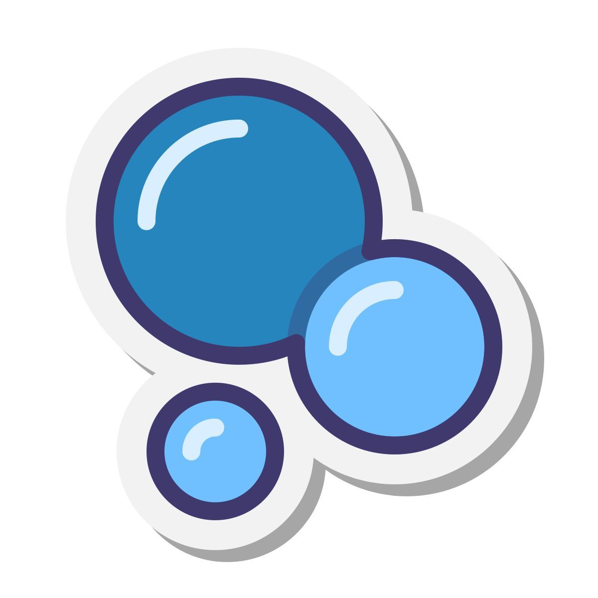 stickers style bolle di schiuma icon