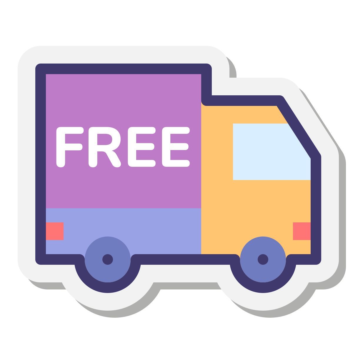stickers style free shipping icon