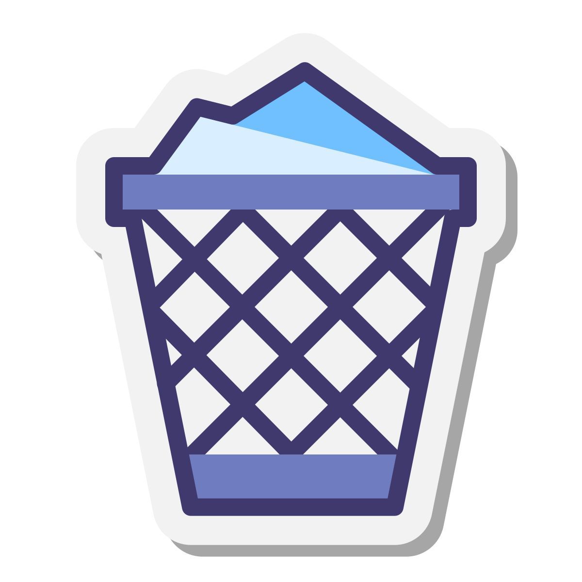 stickers style poubelle pleine icon