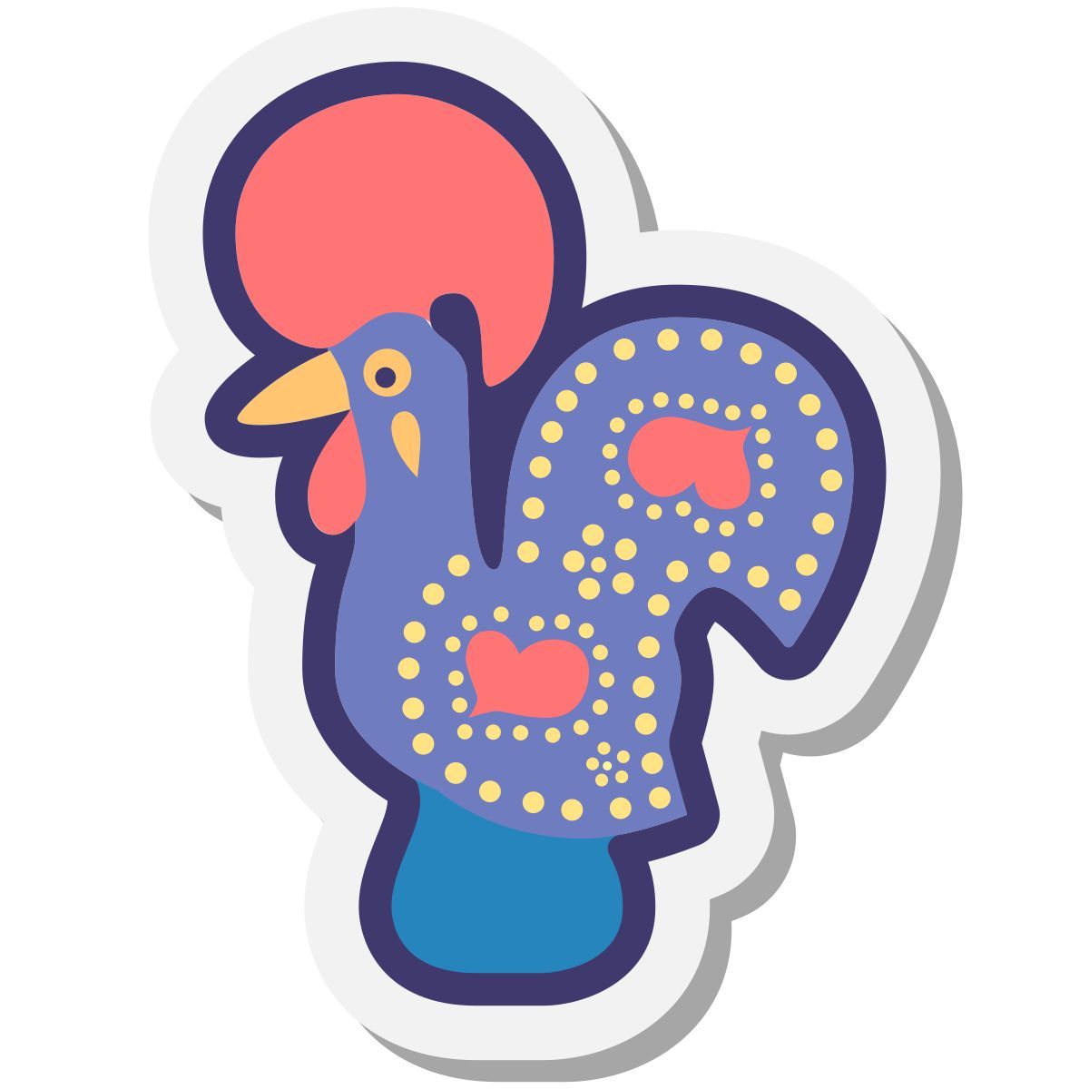 stickers style coq de barcelos icon