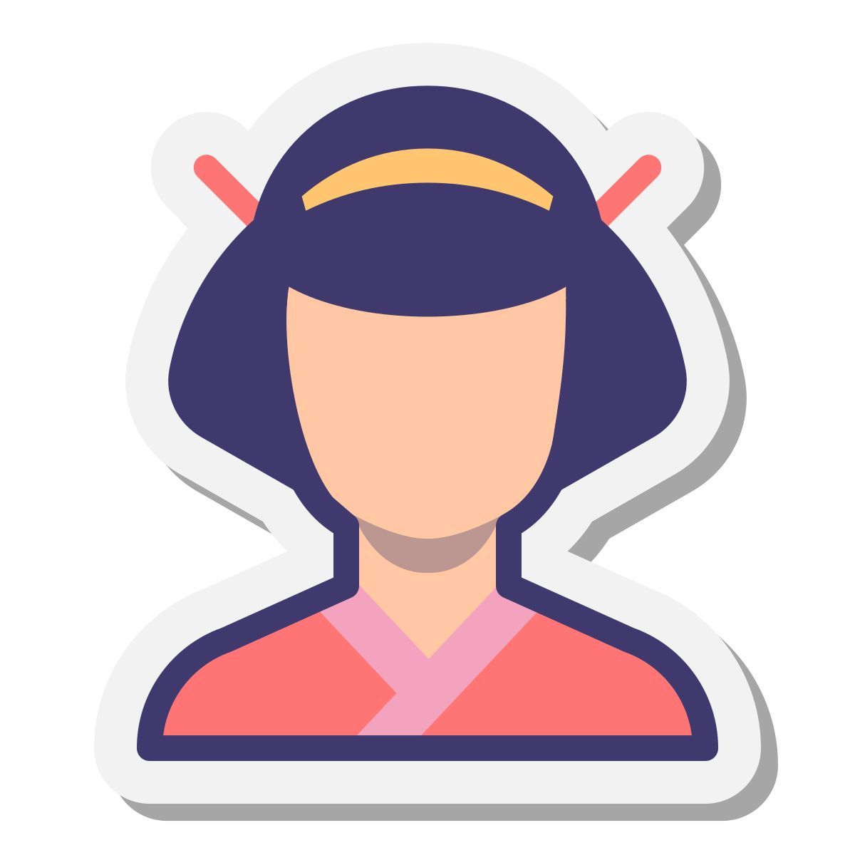 stickers style geisha icon