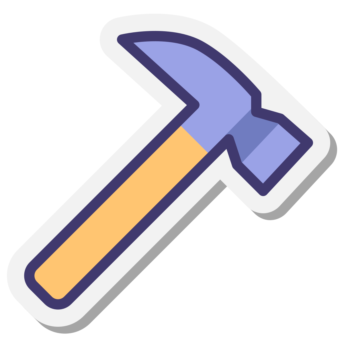 stickers style hammer icon