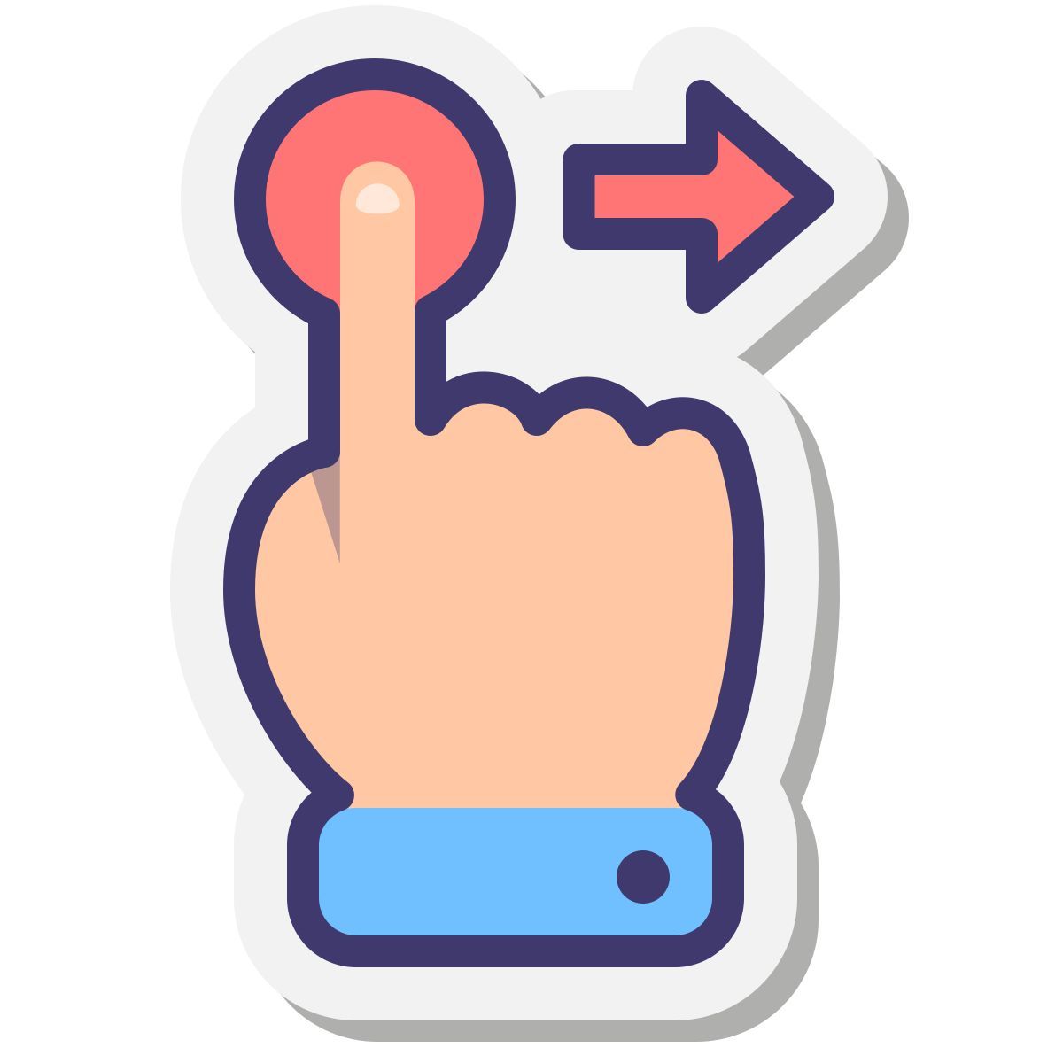 stickers style arrastrar con la mano icon