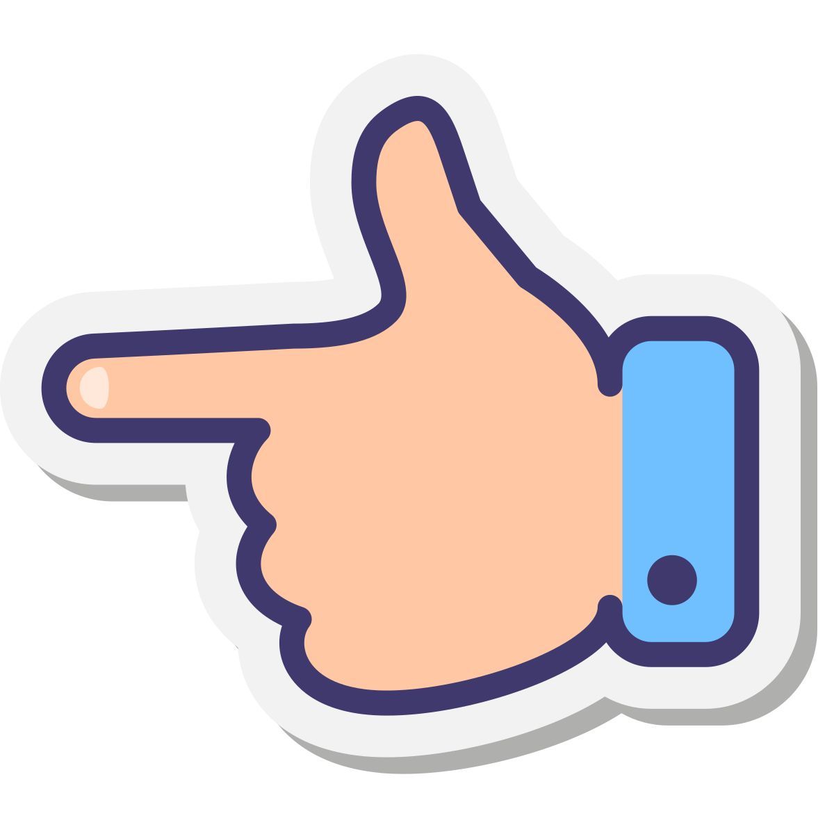 stickers style mano izquierda icon