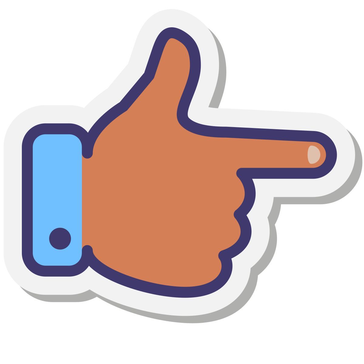 stickers style main droite peau type 2 icon