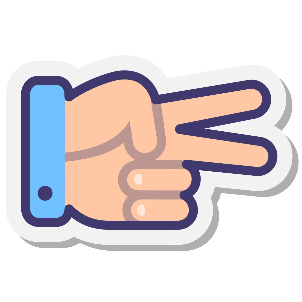 stickers style tijeras de mano icon