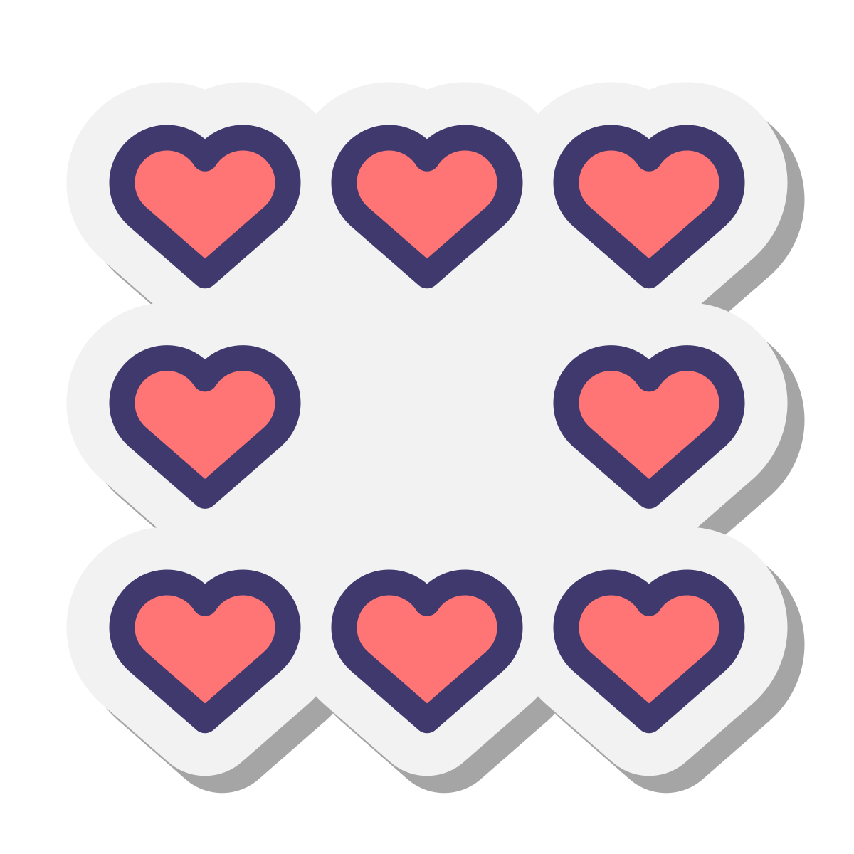 stickers style heart border icon