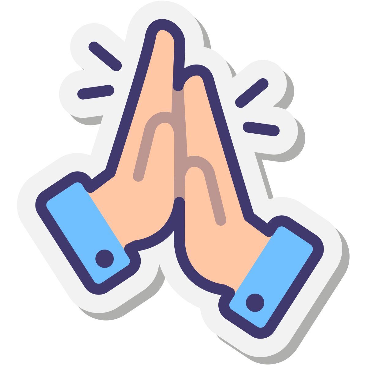 stickers style high five icon