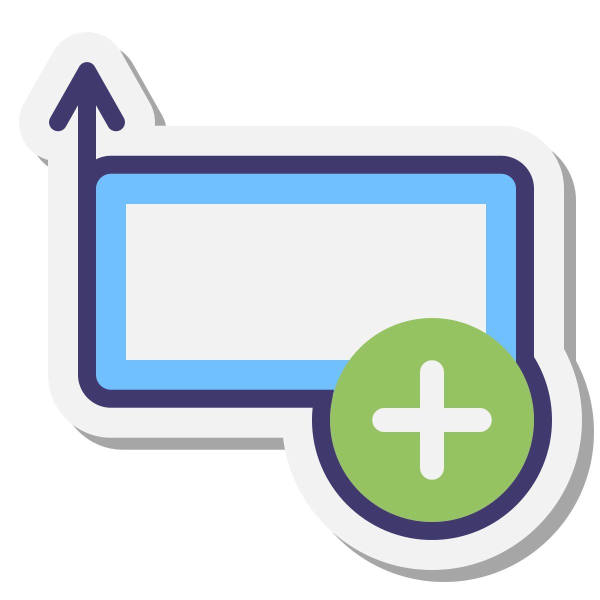 stickers style zeile oberhalb einfügen icon