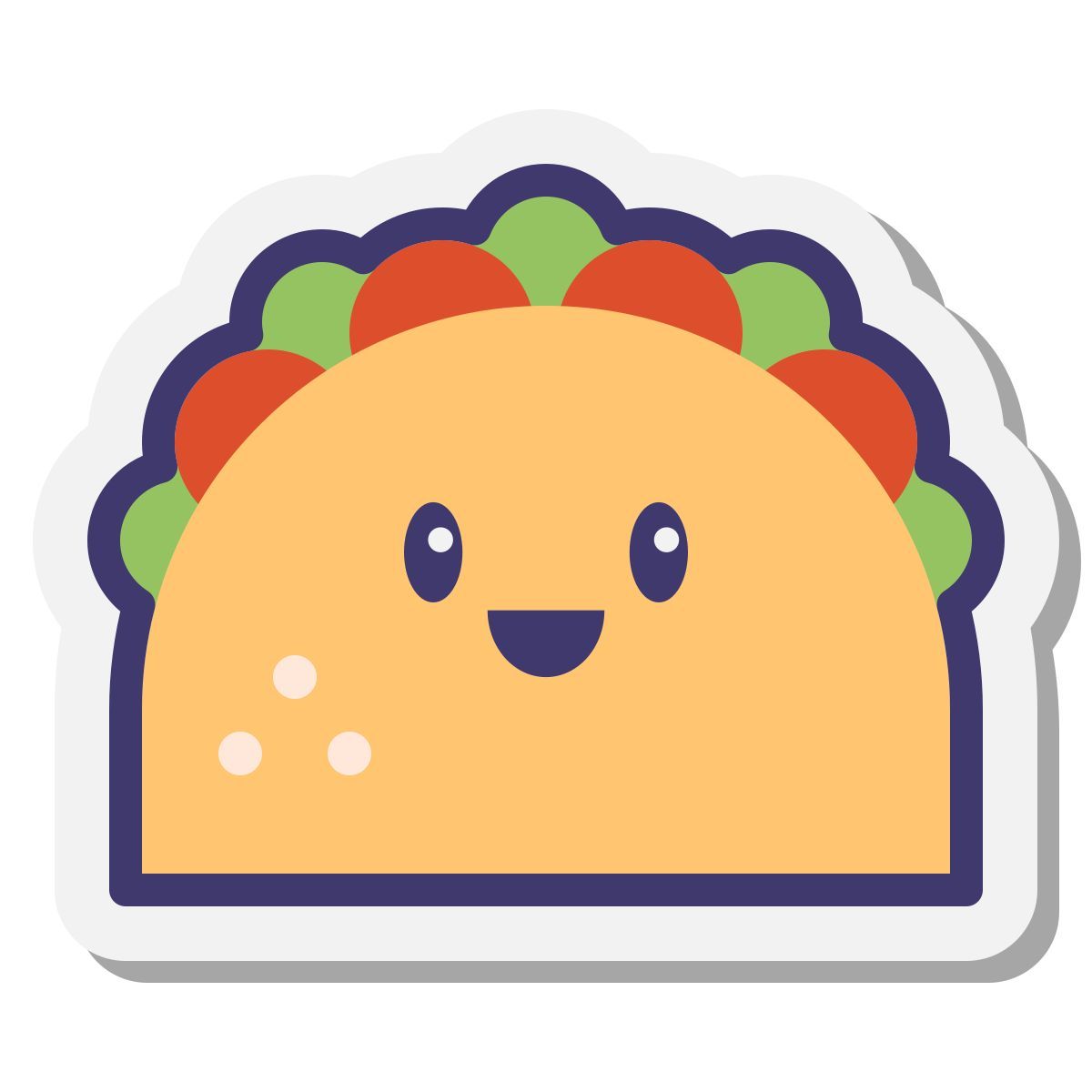 stickers style kawaii taco icon