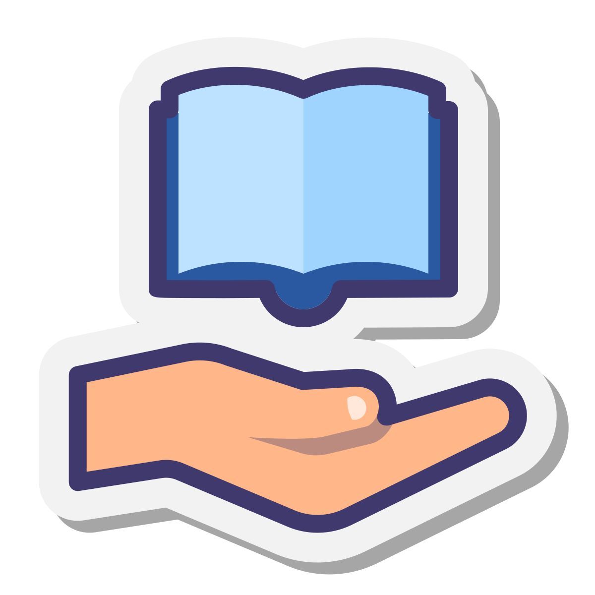 stickers style partage de connaissances icon