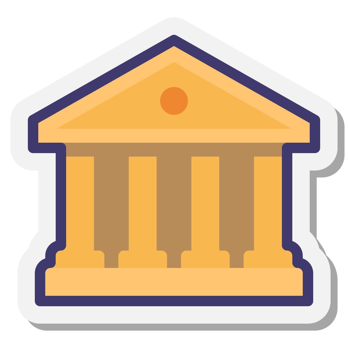 stickers style bibliothèque icon