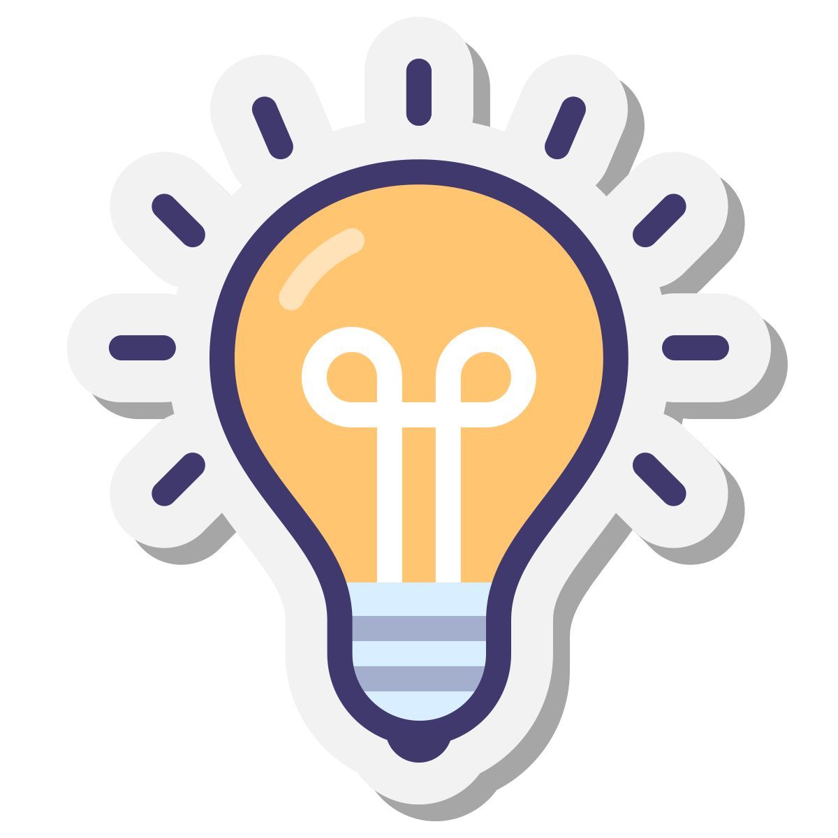 stickers style lampadina icon