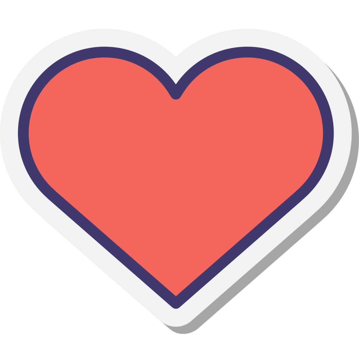 stickers style heart icon