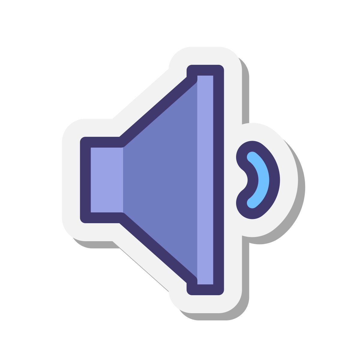 stickers style volumen bajo icon