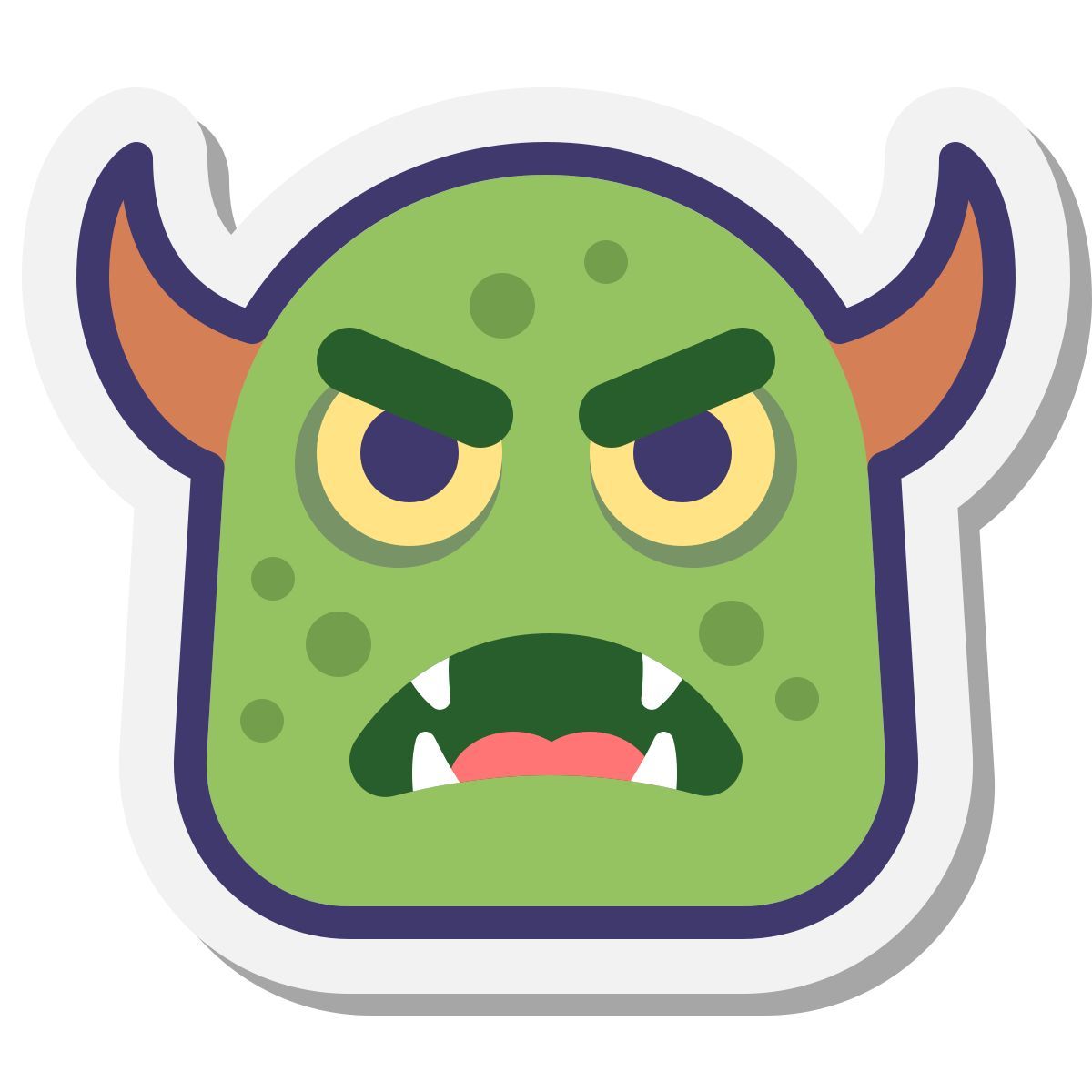 stickers style monster face icon