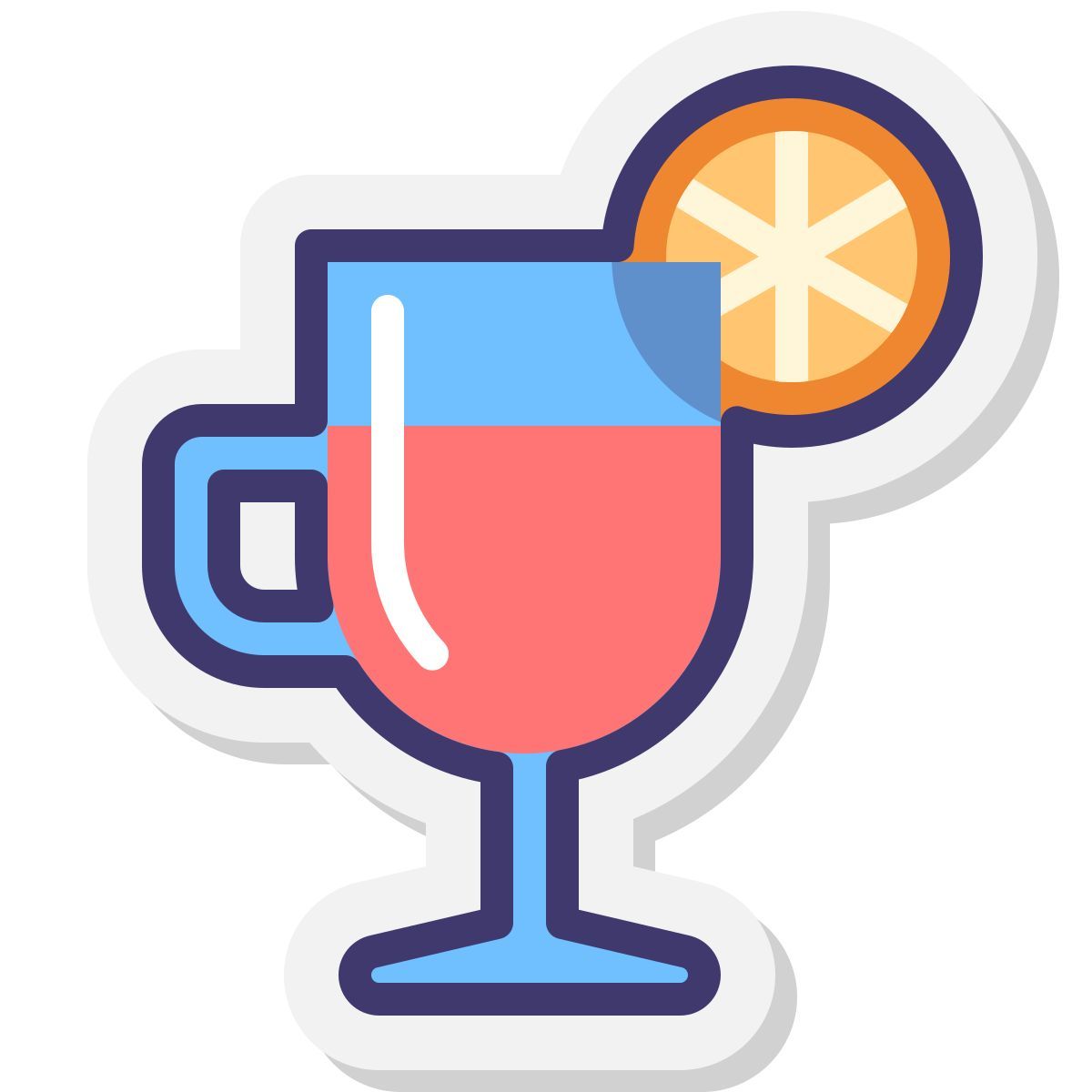 stickers style mulled wine icon