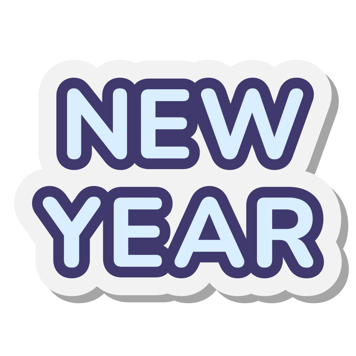 stickers style new year icon