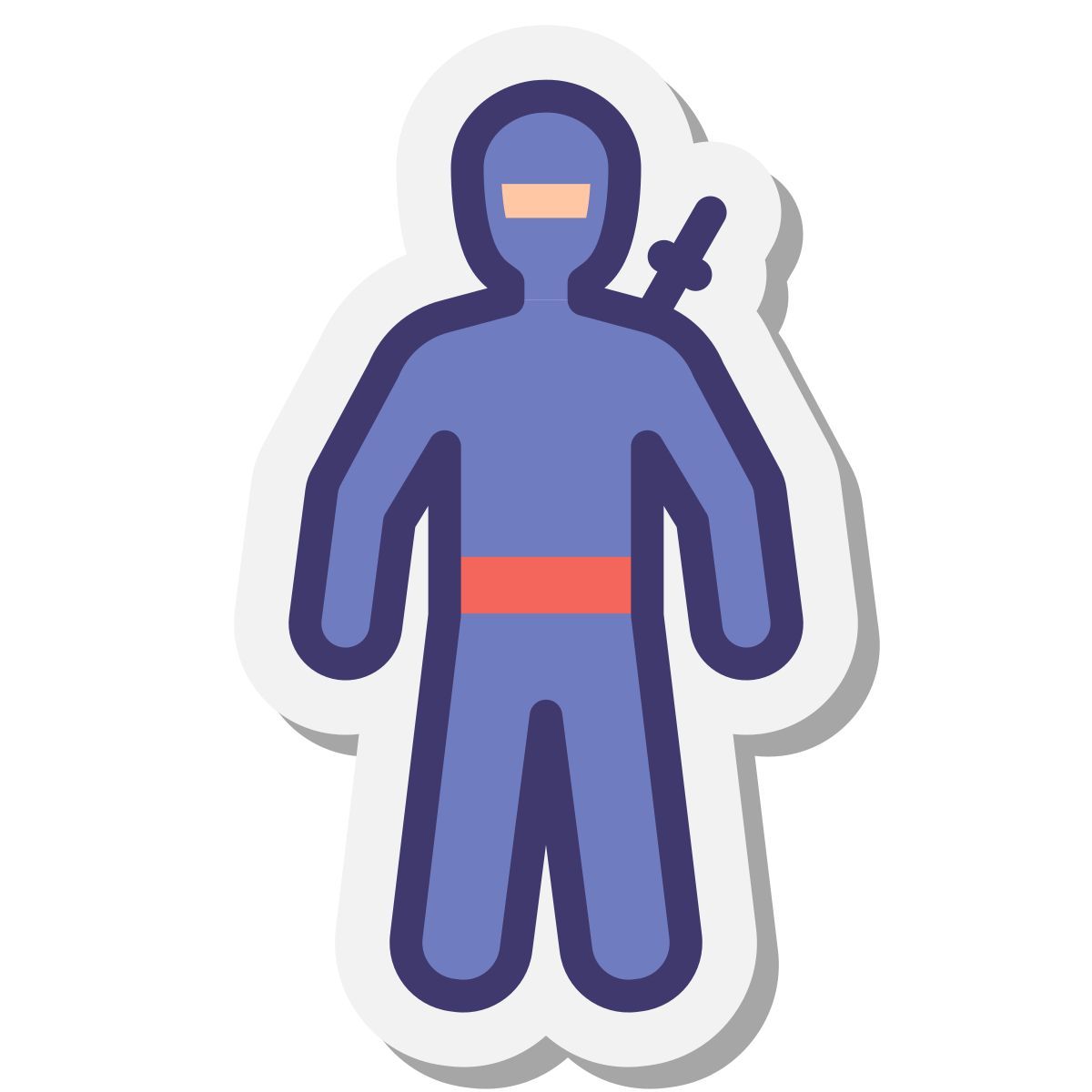 stickers style ninja icon