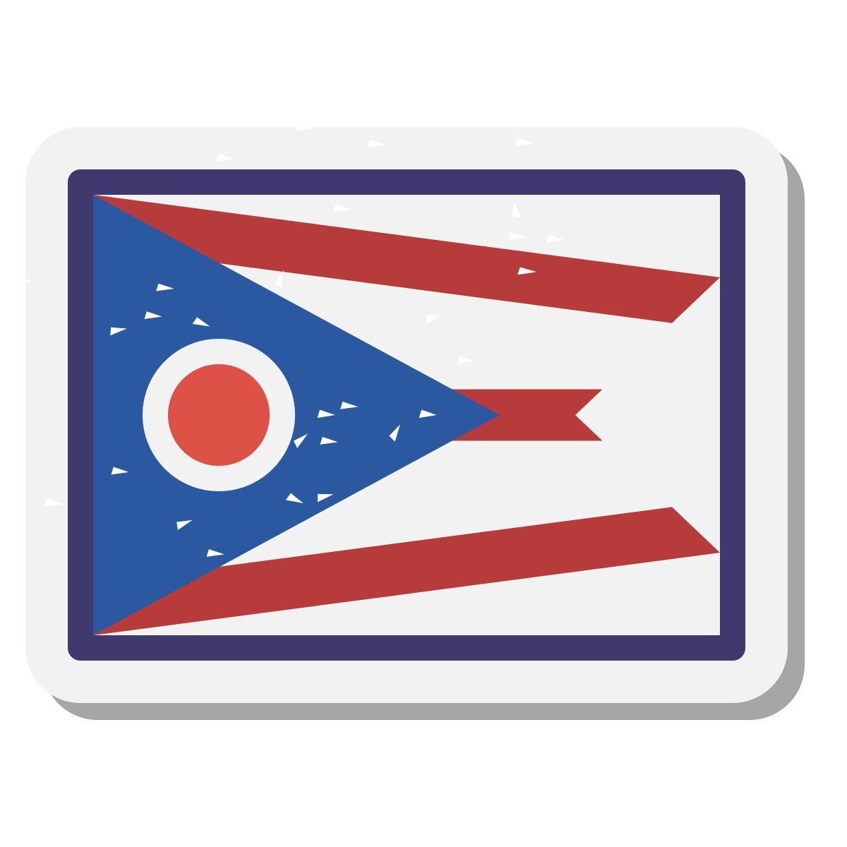 stickers style ohio flag icon